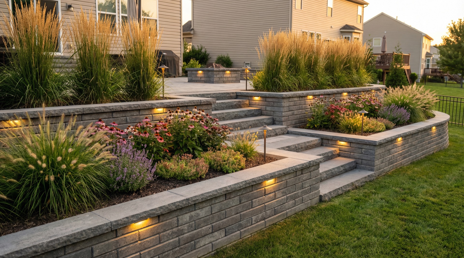 Tiered Retaining Wall